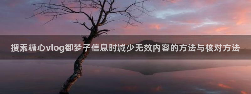 破解版糖心:搜索糖心vlog御梦子信息时减少无效内容的方法与核对方法